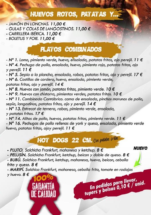 El Café de Tudela carta
